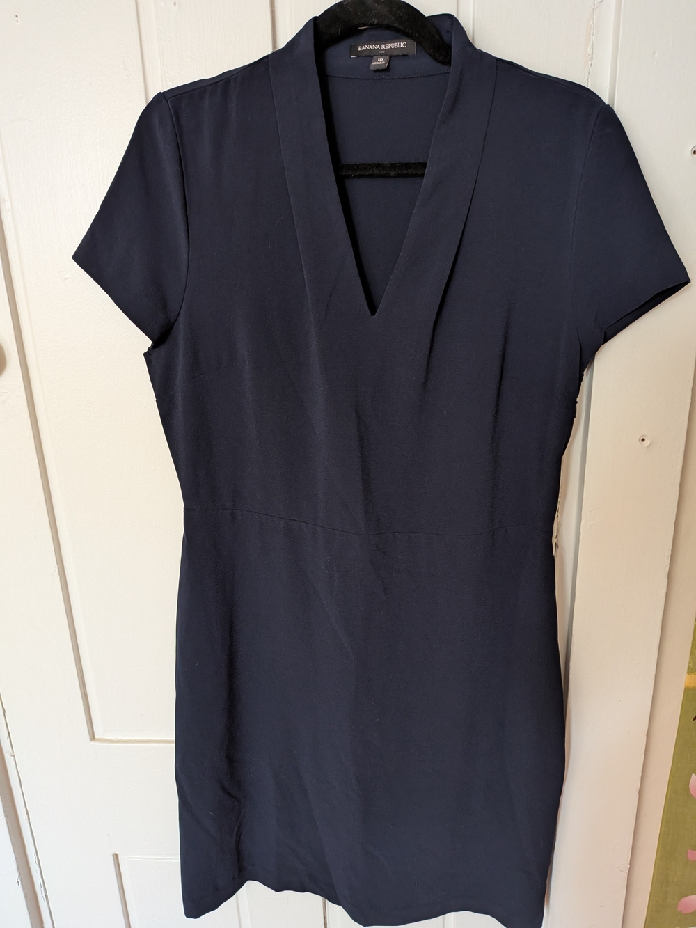Banana Republic Factory Navy V-Neck Short Sleeve Dress